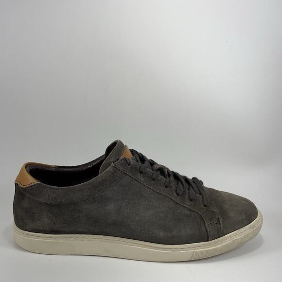 Allen Edmonds Courtside Sneakers Mens Size 10 E Wide Gray Suede Low Top Lace Up